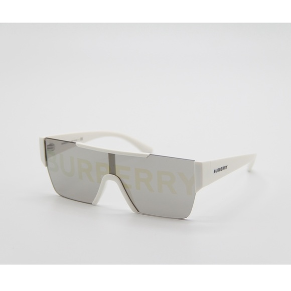 NEW BURBERRY BE4291 3007/H UNISEX SHIELD SUNGLASSES BURBERRY BE4291 WHITE - Picture 6 of 13